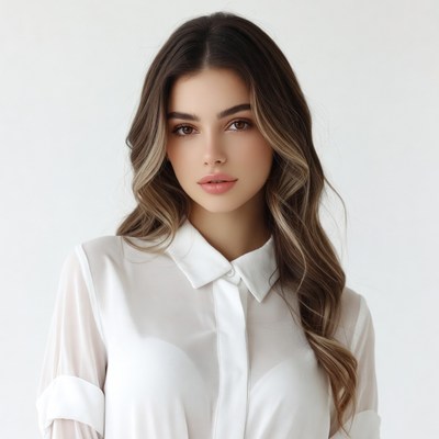 Beautiful woman in white blouse