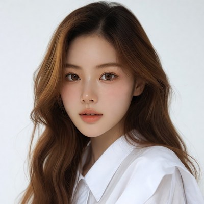 Asian woman with long brown hair