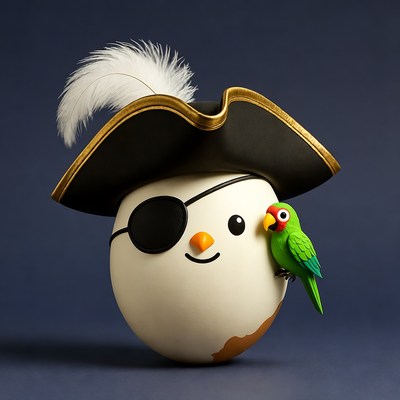 Pirate Egg with Parrot