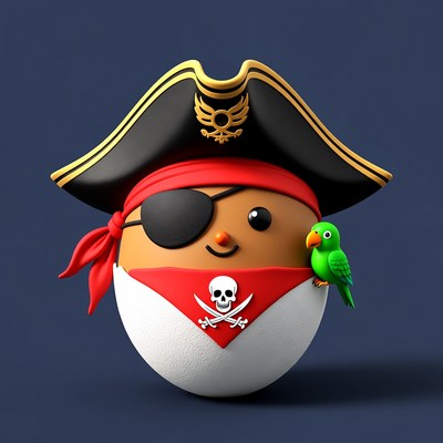 Pirate Egg with Parrot