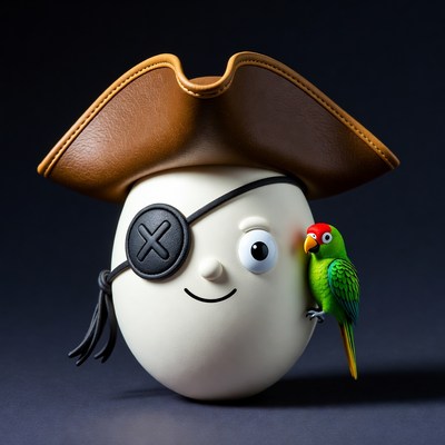 Pirate Egg with Parrot