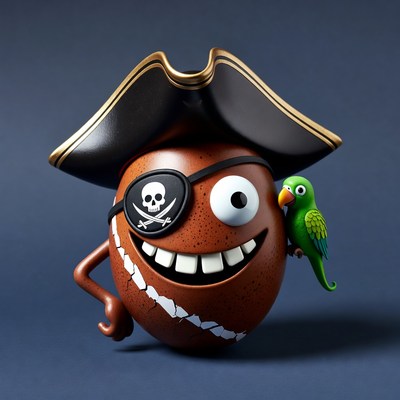 Pirate Egg with Parrot