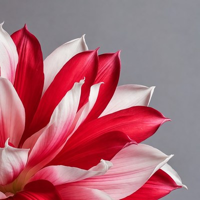 Red White Dahlia Flower Closeup