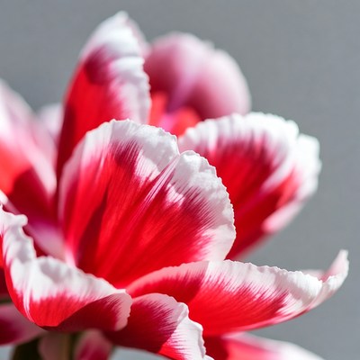 Red and White Tulip Flower