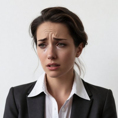 Sad woman in business suit