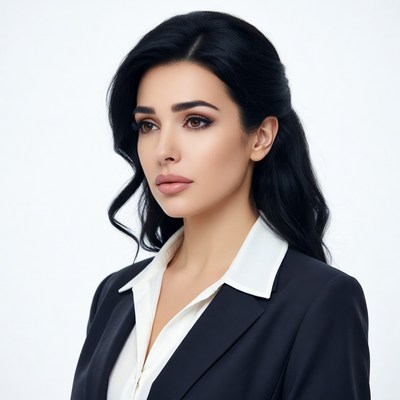 Beautiful woman in black blazer