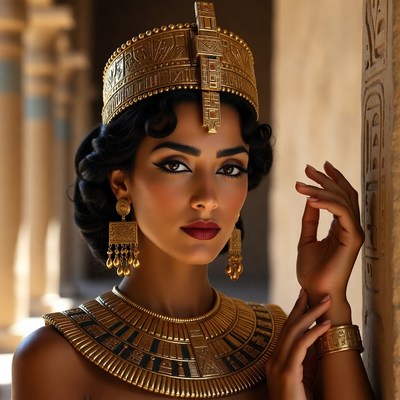 Egyptian woman in golden headdress