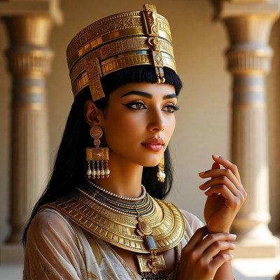 Egyptian woman in golden headdress