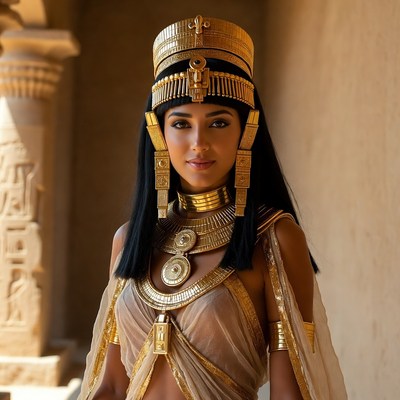 Egyptian woman in golden headdress