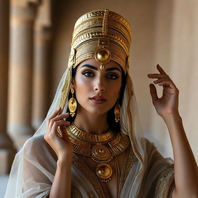 Egyptian woman in gold headdress