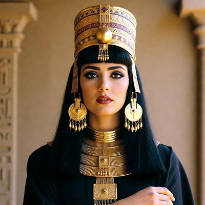 Egyptian woman in golden headdress
