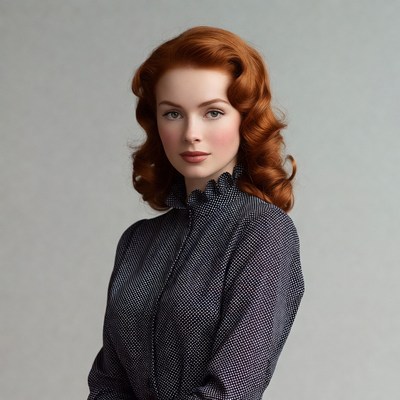 Woman with red vintage hairstyle