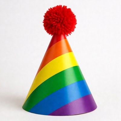 Rainbow Cone Party Hat