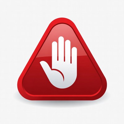 Red Stop Hand Warning Sign