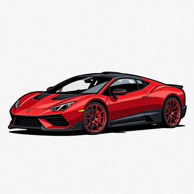 Red Lamborghini Huracan illustration