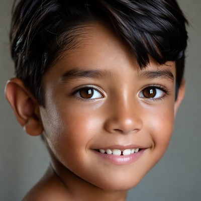 Smiling young boy close-up
