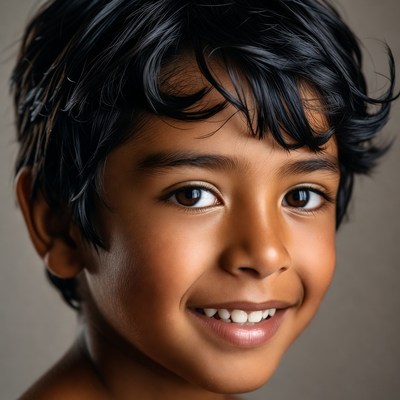 Smiling Indian boy close-up