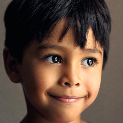 Smiling Asian boy close-up