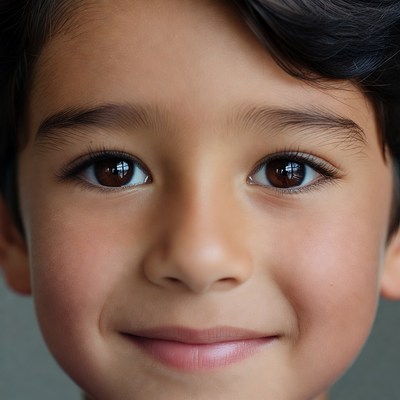 Smiling Asian boy close-up