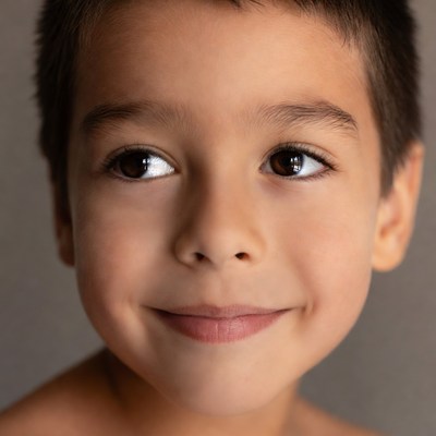 Smiling Asian boy close-up