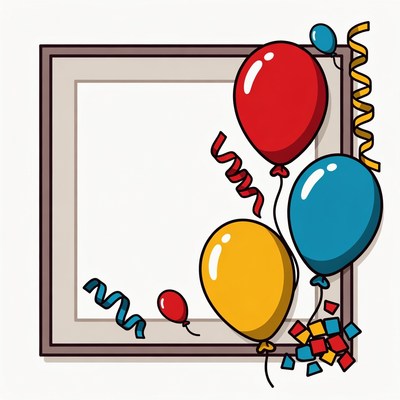 Colorful Balloons in Frame