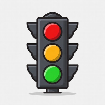 Traffic Light with Red Yellow Green