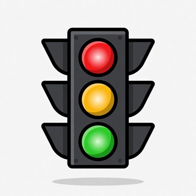 Traffic Light Showing Red Yellow Green