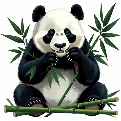 Panda eating bamboo