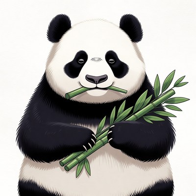 Panda eating bamboo
