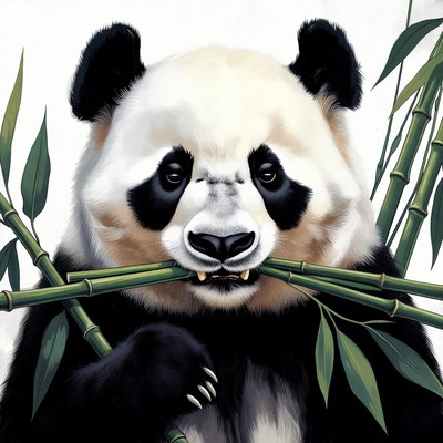 Panda eating bamboo