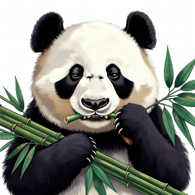 Panda eating bamboo