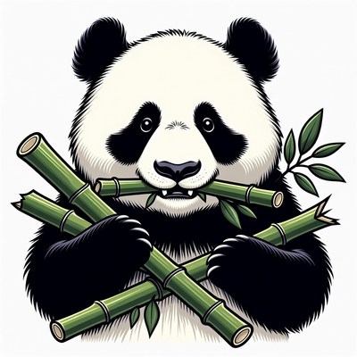 Panda eating bamboo