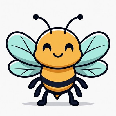 Cute cartoon bee illustration