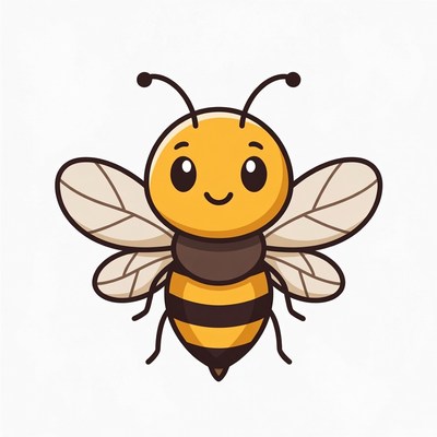 Cute cartoon honey bee