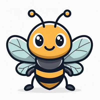 Cute cartoon bumblebee illustration