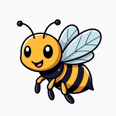 Cute cartoon bee illustration