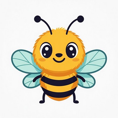 Cute cartoon bee illustration