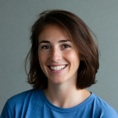 Smiling woman with brown hair