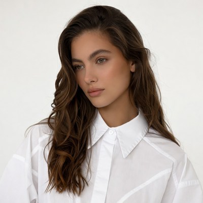 Beautiful woman in white shirt