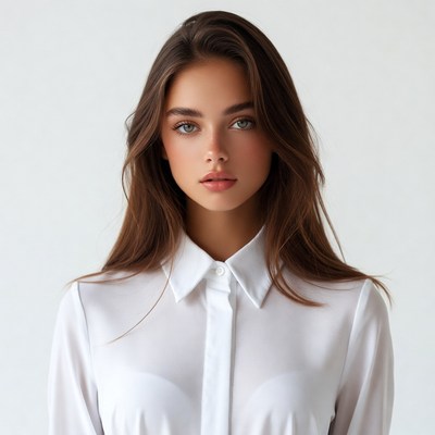 Beautiful woman in white shirt