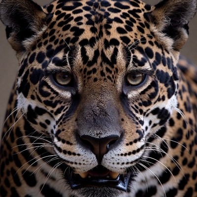 Close-up Jaguar Face with Rosettes