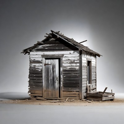 Old abandoned wooden shack