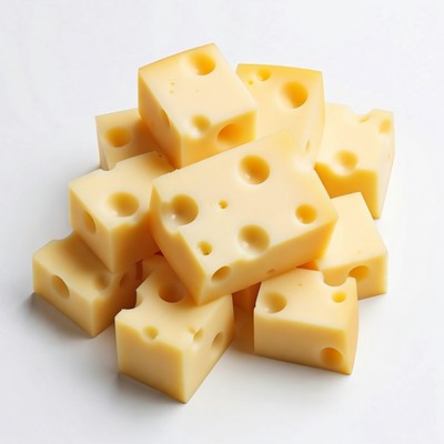 Stack of Swiss Cheese Cubes