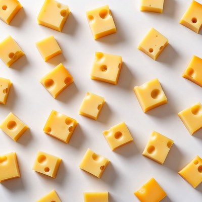 Yellow Swiss Cheese Cubes Pattern
