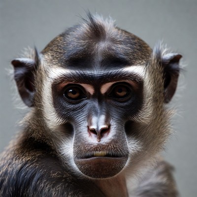 Close-up of guenon monkey face