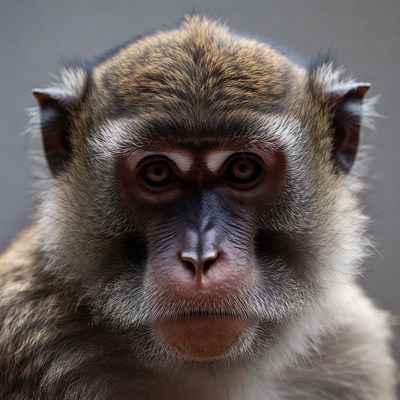 Close-up of macaque monkey face