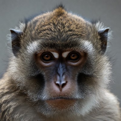 Close-up of macaque monkey face