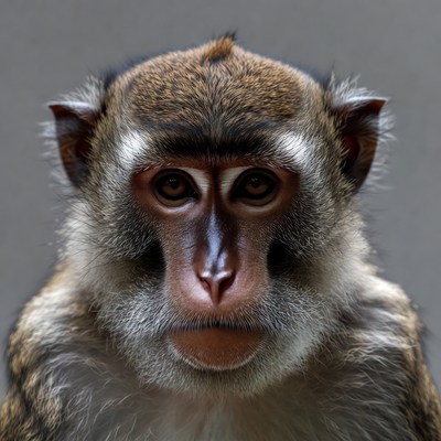 Long-tailed Macaque Monkey Portrait