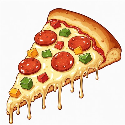 Pepperoni Pizza Slice with Cheese