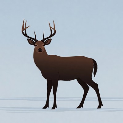 Standing buck deer illustration